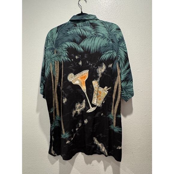 VINTAGE Tori Richards Shirt Men’s Short Sleeve Margarita Cocktail Palm Hawaiian - Picture 2 of 13